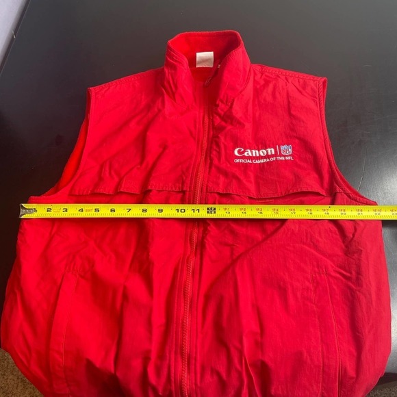Canon Photography NFL Red Zip Up Sleeveless Zip Up Vest Jacket Size Medium - Picture 9 of 10